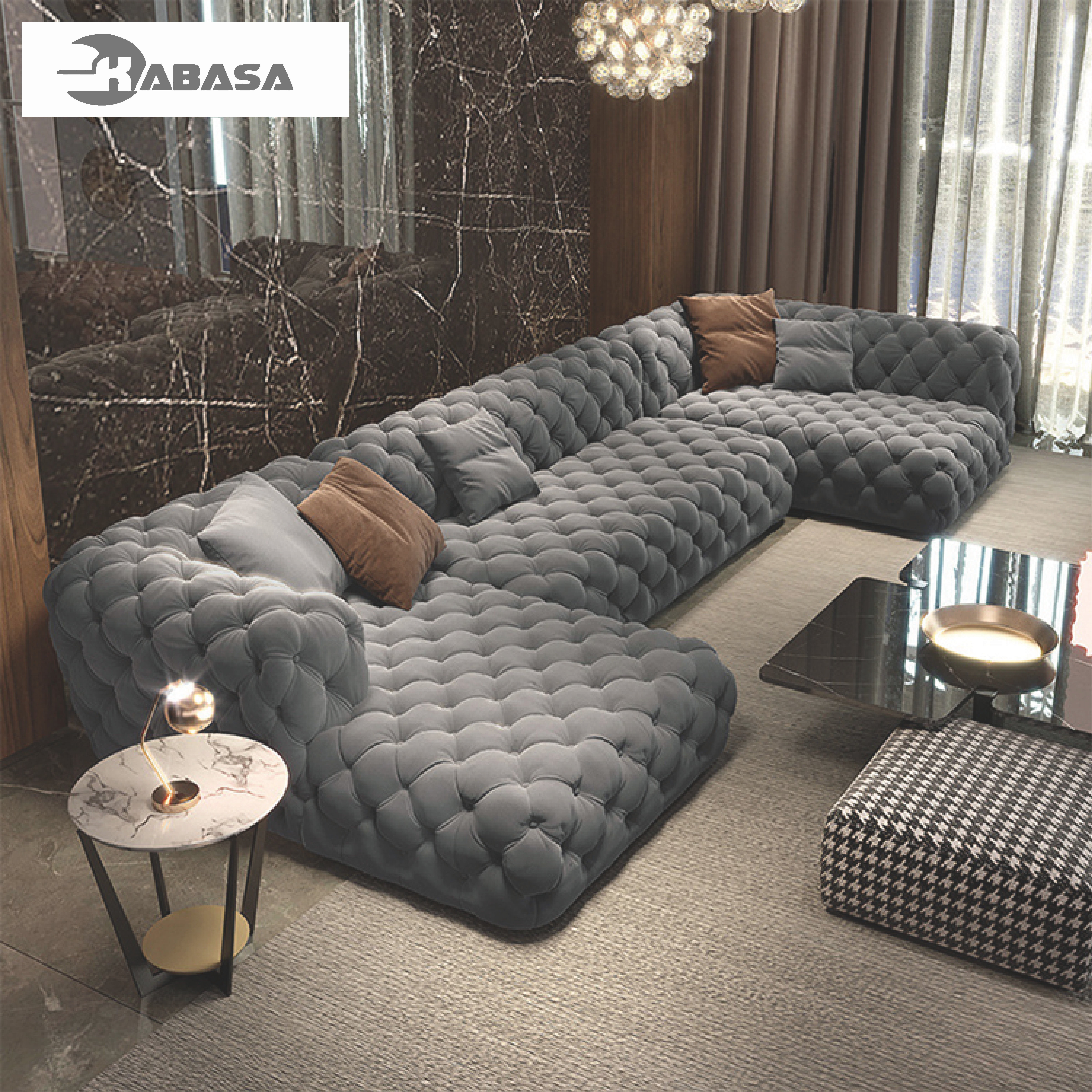Elegant Sitting Room Recliners Furniture Set Combinable Couch Design U Shape Corner Velvet Living Room Sofa Provide catalog
