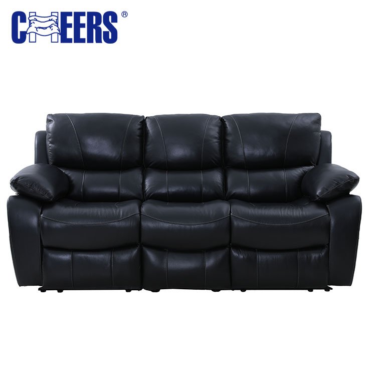 MANWAH CHEERS luxury modern design couch living room set reclining leather sectional sofa