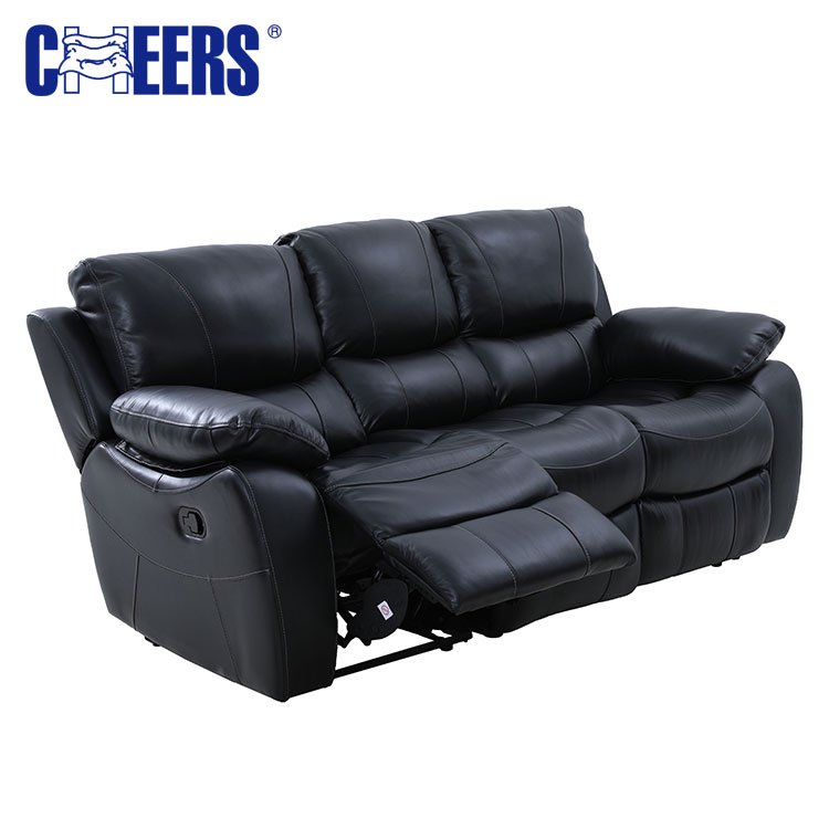 MANWAH CHEERS luxury modern design couch living room set reclining leather sectional sofa