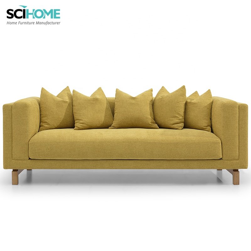 SCIHOME Contemporary Velvet Linen Fabric Living Room Sofa