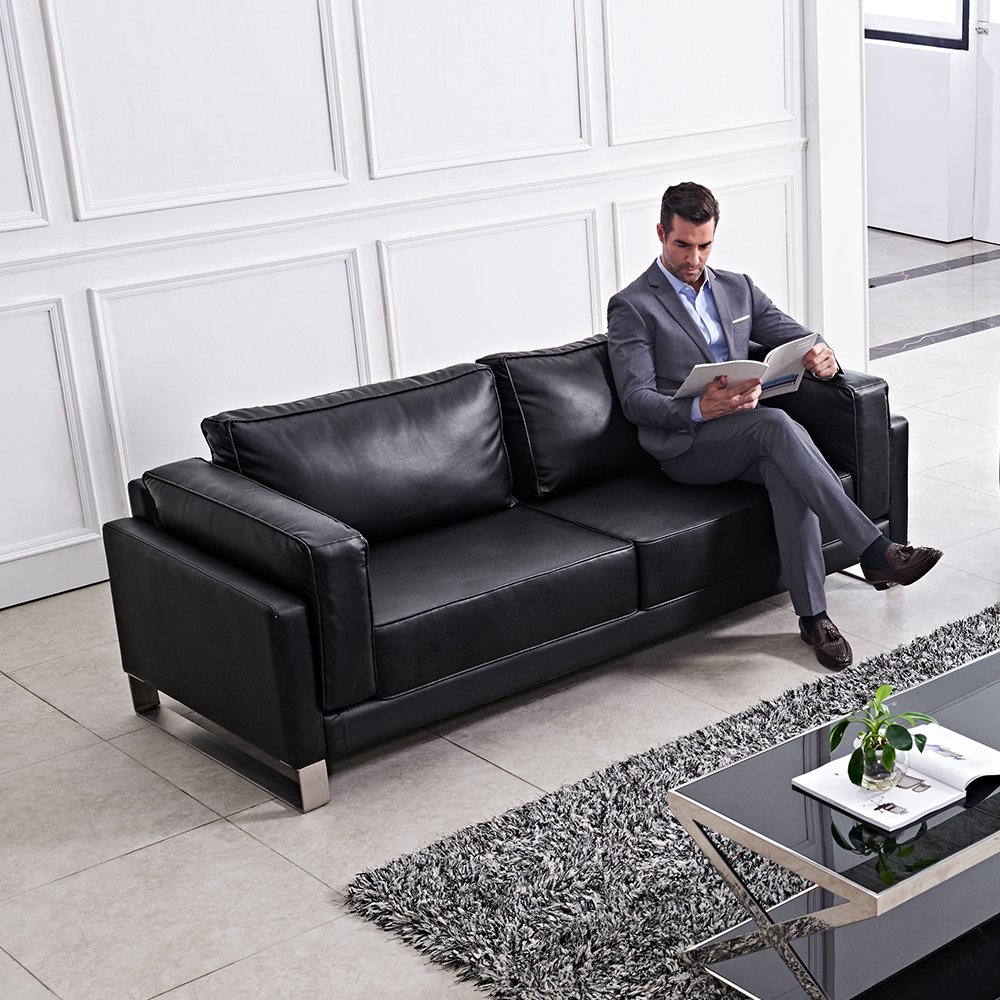Commercial Furniture Modern Recliner Reception Sectional Executive Genuine Leather Sofa Set