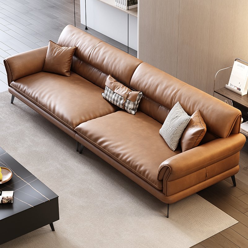 Leather office sofa business three person seat extremely simple modern leisure reception negotiation and reception area sofa