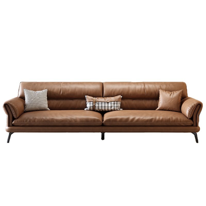 Leather office sofa business three person seat extremely simple modern leisure reception negotiation and reception area sofa