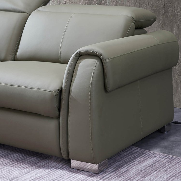 Latest European Modern Furniture Living Room sofas Electric Recliner Leather sofa Set Designs With USB & Adjustable Headrest