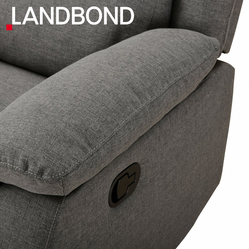 LANDBOND Modern High Quality KD Recliner Furniture Standard Italian Fabric 3 seater Living Room Sofa set for apartment and hotel