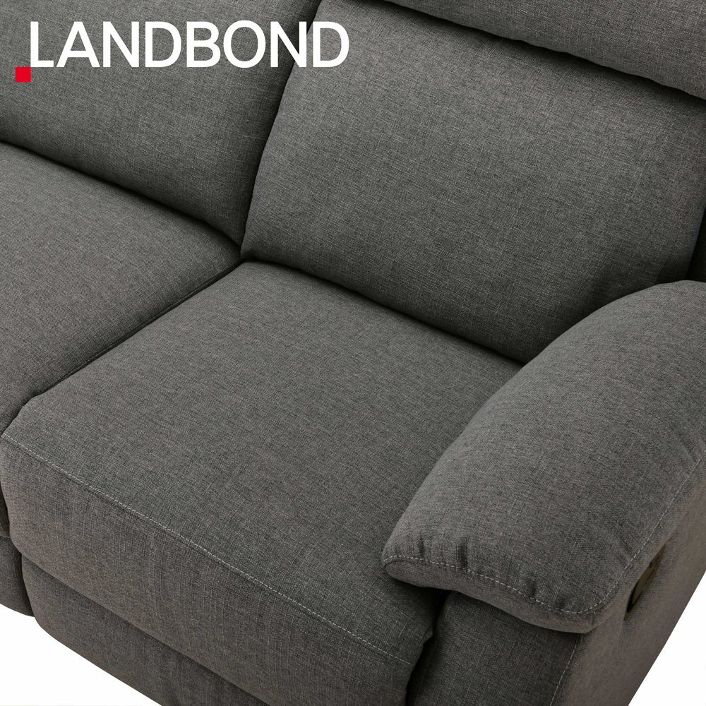 LANDBOND Modern High Quality KD Recliner Furniture Standard Italian Fabric 3 seater Living Room Sofa set for apartment and hotel