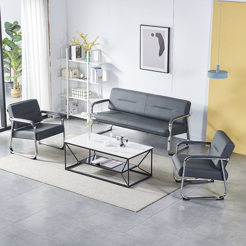Microfiber leather Modern european style italy office living room sofa lounge reception leather office sofa set