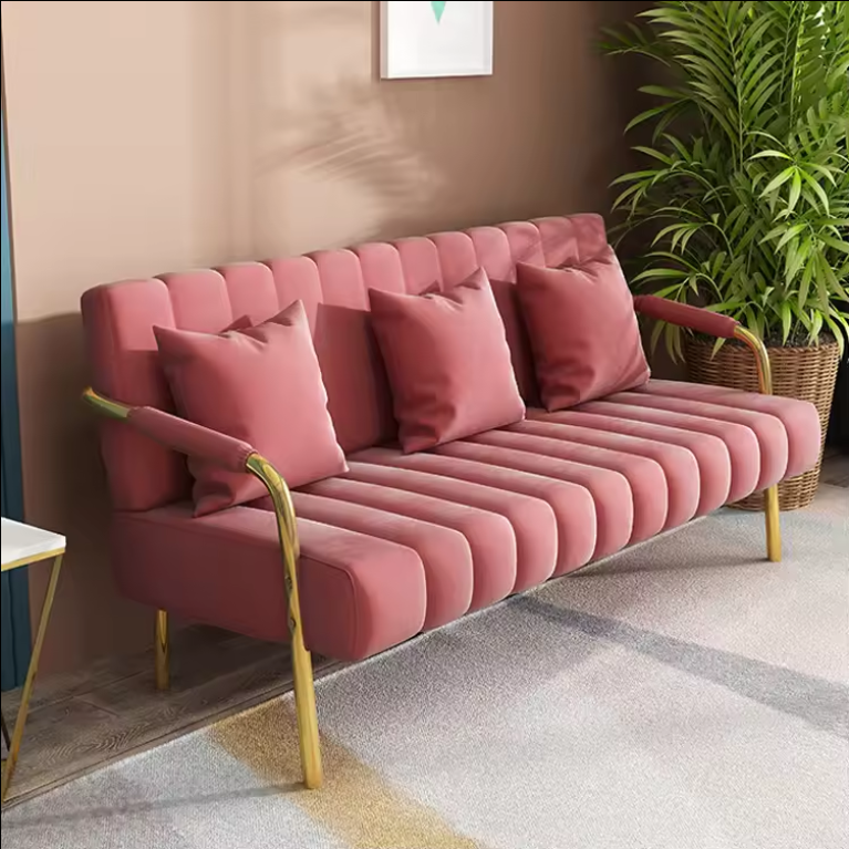 Nordic luxury fabric sofa modern home office bedroom velvet fabric sofa