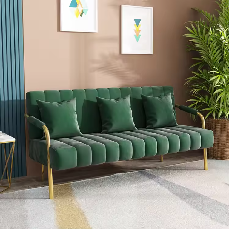 Nordic luxury fabric sofa modern home office bedroom velvet fabric sofa