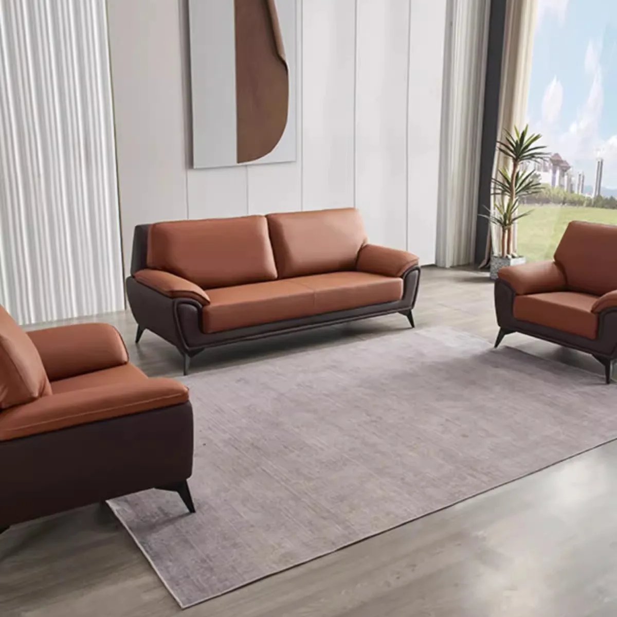 Wholesale cheap Nordic office sofa simple modern leisure business reception comfortable three durable office sofa
