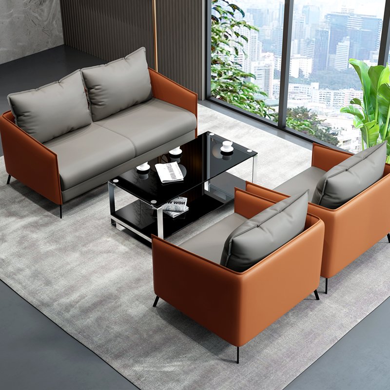 Zitai Wholesale office furniture sofa modern business 1+1+3 PU leather office sofas set for home