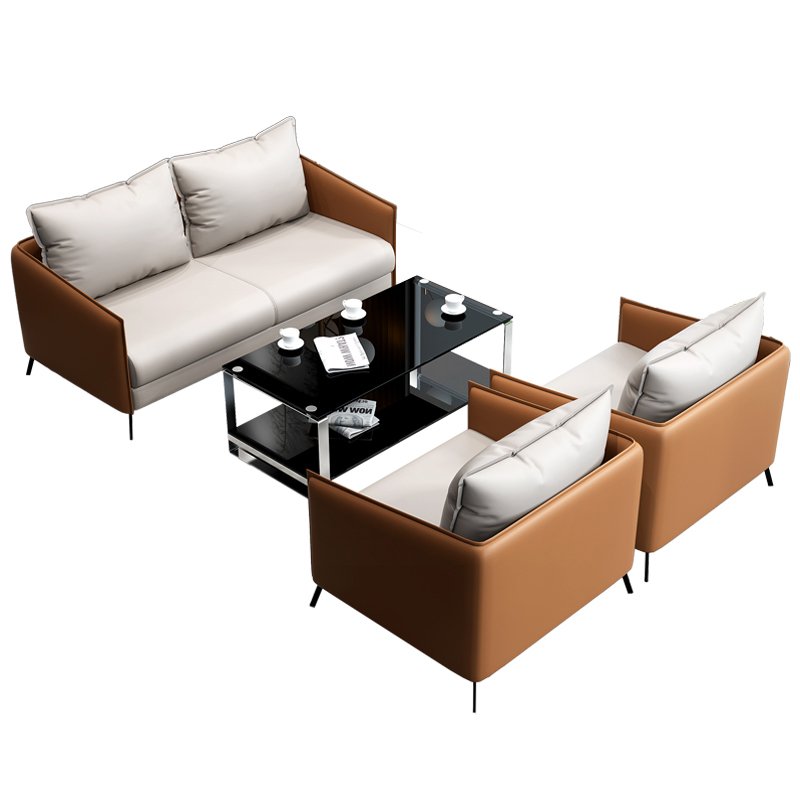 Zitai Wholesale office furniture sofa modern business 1+1+3 PU leather office sofas set for home