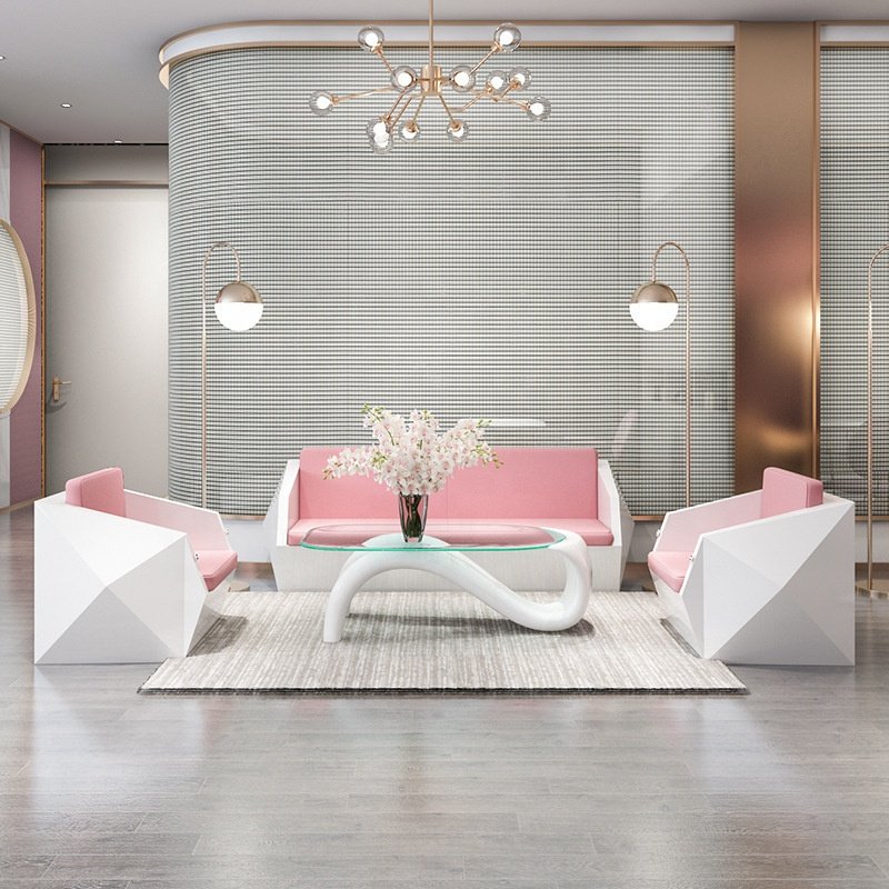 Fashionable Genuine Leather Wooden Painted sofas Office Commercial Spaces Simple Design Adjustable Hotel Lobbies Reception Areas