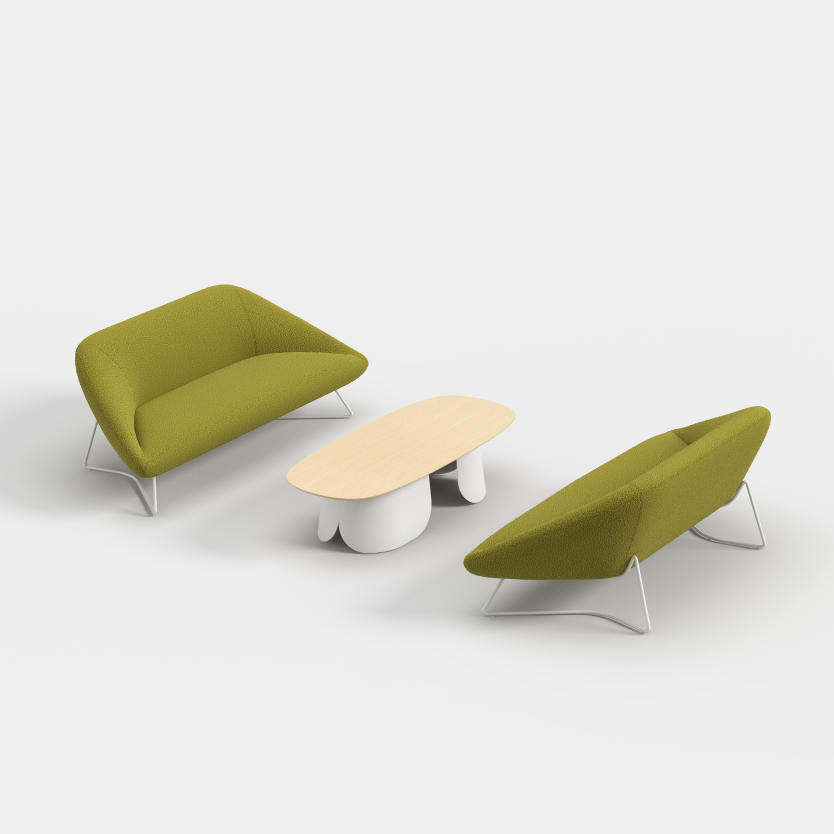 Modern luxury fabric office sofa reception room library public waiting area 2 seater sofa