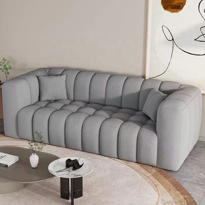Furniture factory the latest design of lamb velvet fabric sofa set KD sofa bed can be customized fabric living room sofa