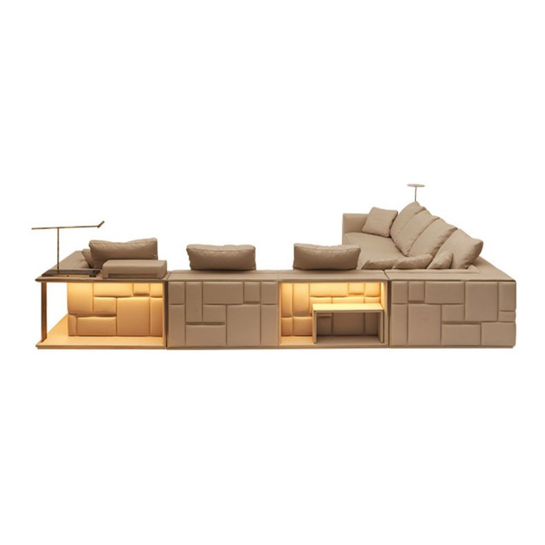 Modern Design Lounge 7seats large Couches Corner Velvet Sectional leather Sofa for Living Room Furniture