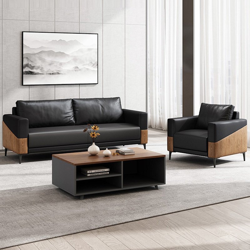Modern Office Leather Sofa Set Furniture for Reception Area Business Meetings Ideal for Office Furniture Office Decor