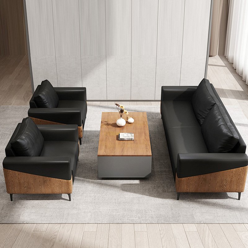 Modern Office Leather Sofa Set Furniture for Reception Area Business Meetings Ideal for Office Furniture Office Decor