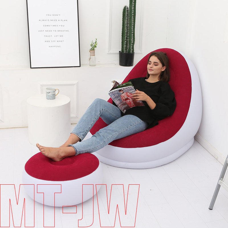 Factory wholesale PVC flocking inflatable air sofa chair for adults