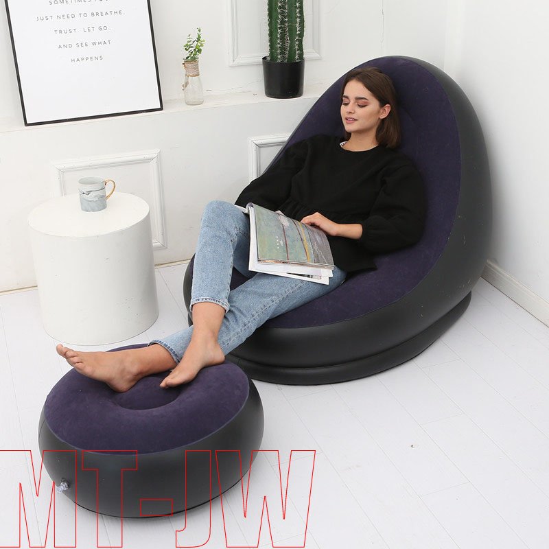 Factory wholesale PVC flocking inflatable air sofa chair for adults