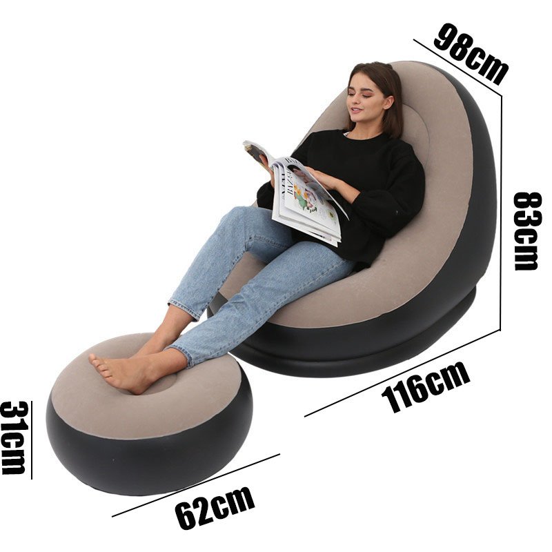 Factory wholesale PVC flocking inflatable air sofa chair for adults