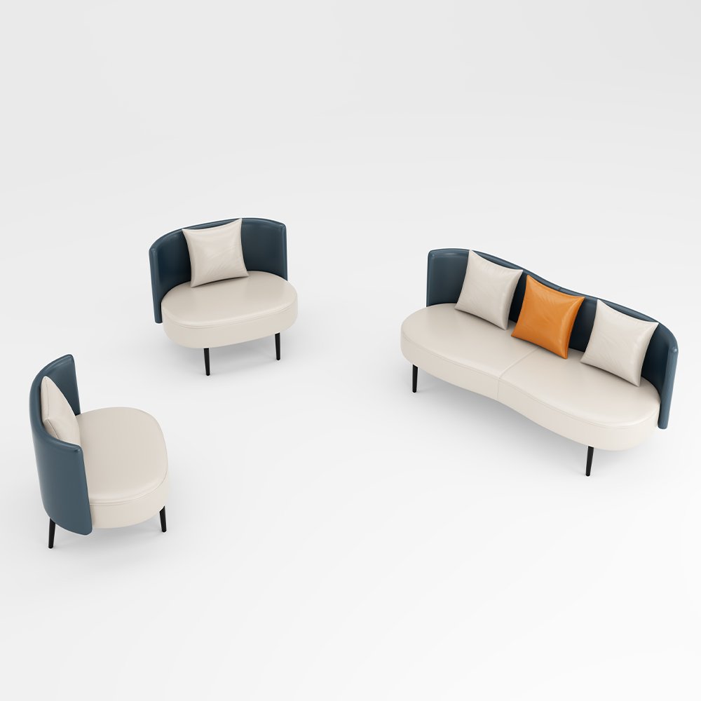Private Space Conference Office Meeting Pod Upholstered Two Seat Modern Office Loveseat Sofa High Back