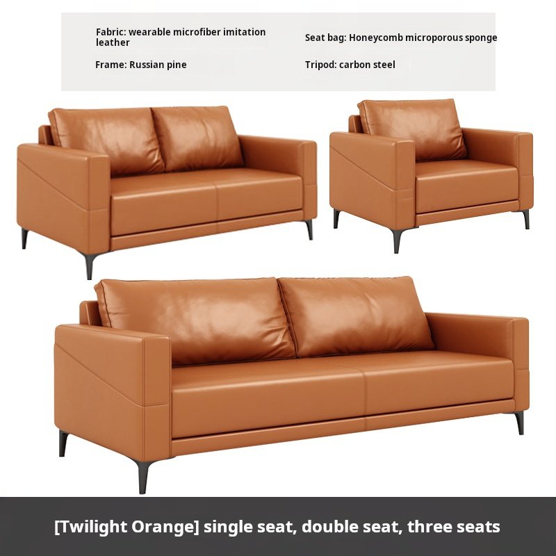 Business reception sofa set with wide backrest and armrests designed to fit human curves
