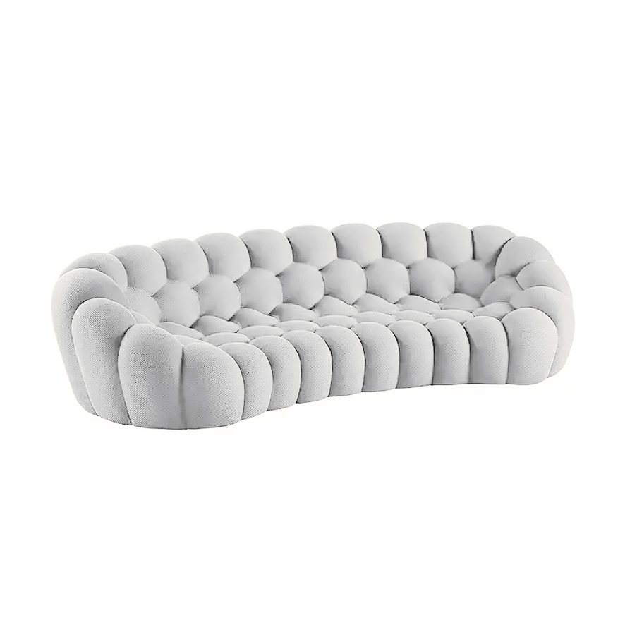 Creative Design Round Living Room Sofa Modern EVA Floor Bubble Couches Lazy Curved 3-seater Fabric Bubble Sofa