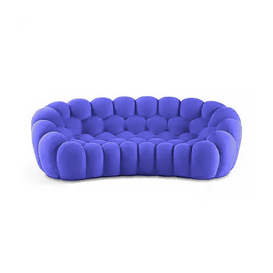 Creative Design Round Living Room Sofa Modern EVA Floor Bubble Couches Lazy Curved 3-seater Fabric Bubble Sofa