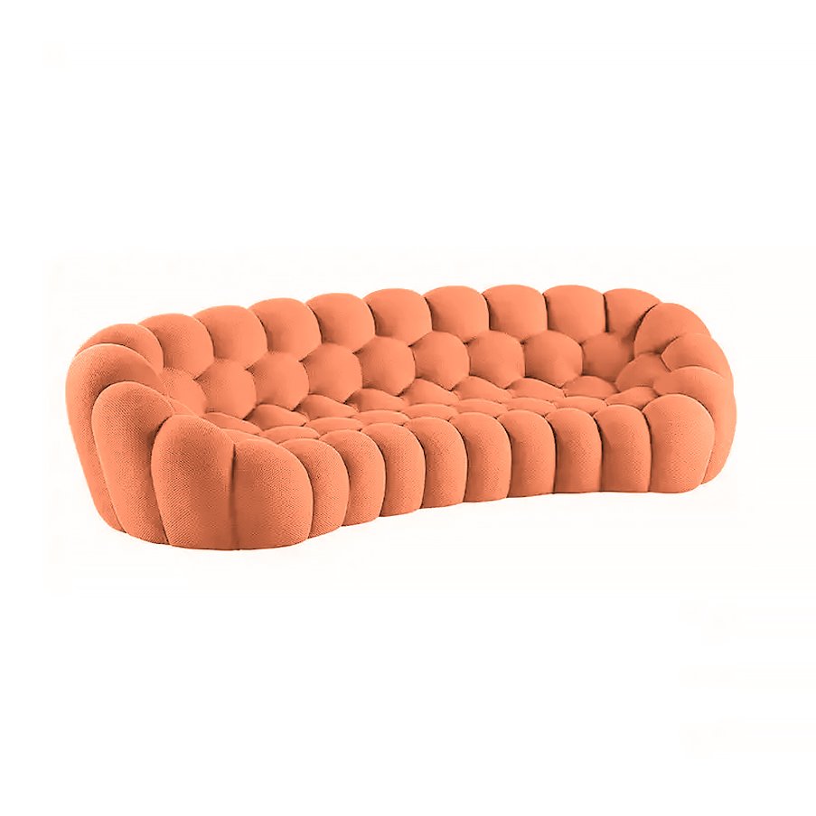 Creative Design Round Living Room Sofa Modern EVA Floor Bubble Couches Lazy Curved 3-seater Fabric Bubble Sofa