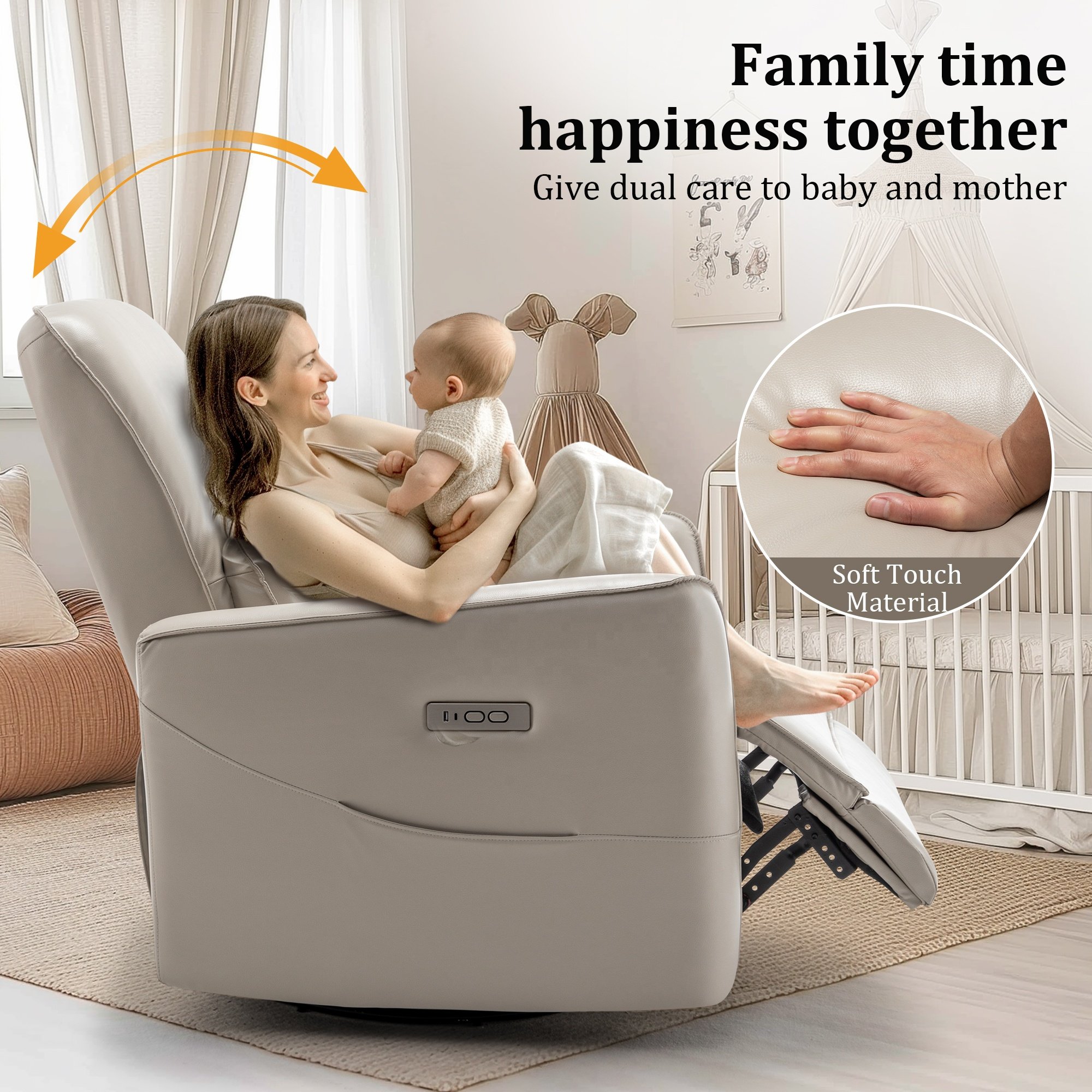 Living room furniture Electric Power Recliner Chair Rocking sofa seat with massage and heat For Single Sofa Home Theater Seat