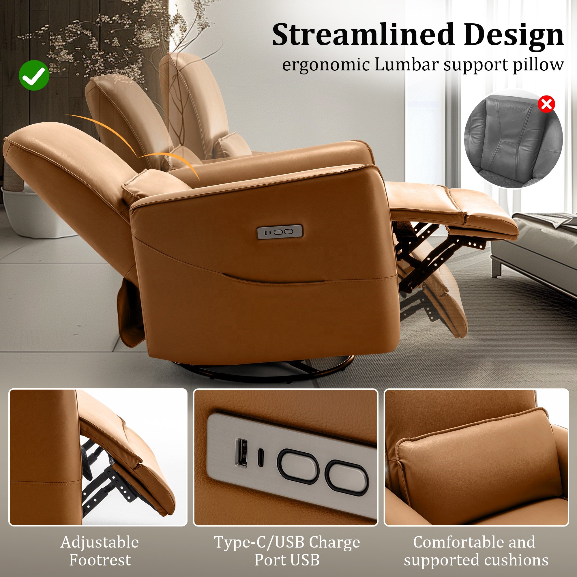 Living room furniture Electric Power Recliner Chair Rocking sofa seat with massage and heat For Single Sofa Home Theater Seat