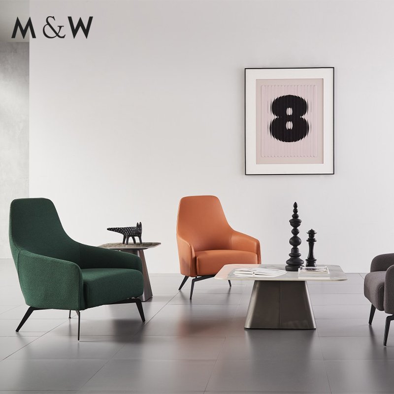 M&W luxury reception waiting area morder furniture visitor lounge office sofa