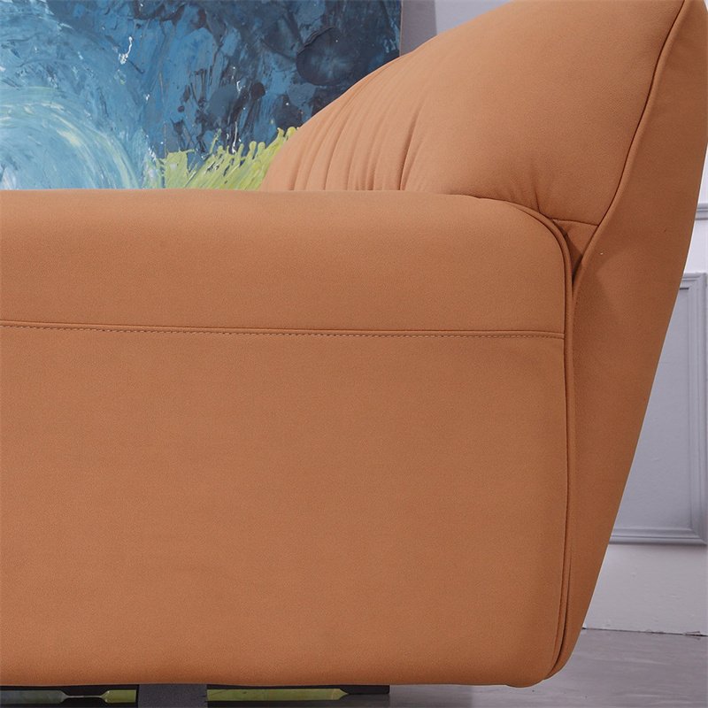 High-End Home Orange Leather Hotel Simple Modern Living Room Sofa
