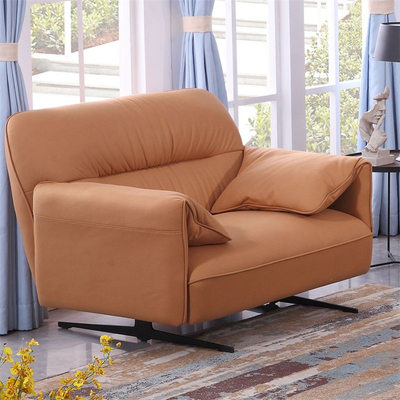 High-End Home Orange Leather Hotel Simple Modern Living Room Sofa