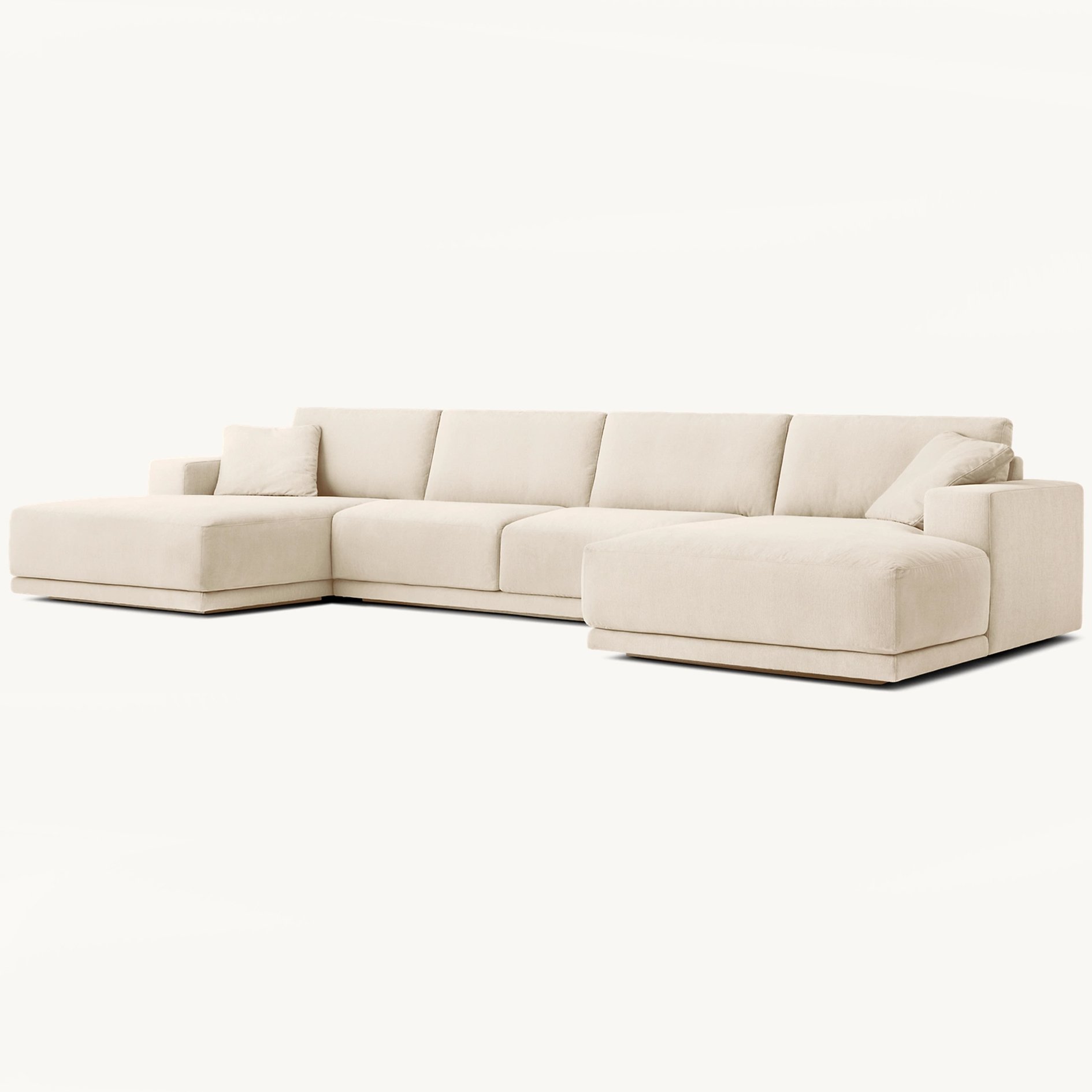Handcrafted Luxury Modern Indoor Living Room Furniture Wood Frame Chaise Lounge Soft U Shape Sofa