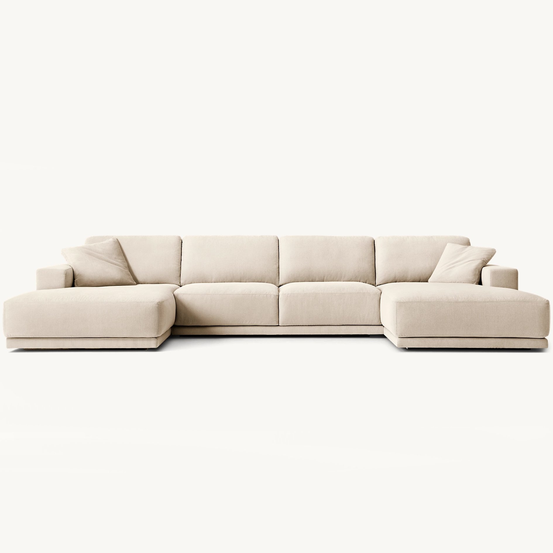 Handcrafted Luxury Modern Indoor Living Room Furniture Wood Frame Chaise Lounge Soft U Shape Sofa