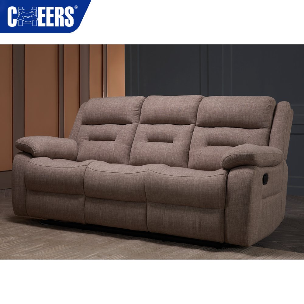MANWAH CHEERS Upholstered Manual Reclining Living Room Sofa Set Recliner Set Of Sofas For Sale
