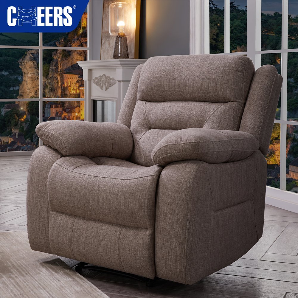 MANWAH CHEERS Upholstered Manual Reclining Living Room Sofa Set Recliner Set Of Sofas For Sale