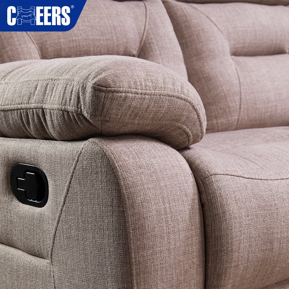 MANWAH CHEERS Upholstered Manual Reclining Living Room Sofa Set Recliner Set Of Sofas For Sale