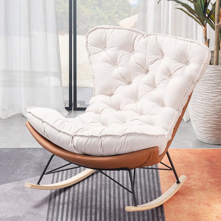 Modern light luxury lazy rocking chair living room bedroom balcony leisure lunch break recliner home single sofa