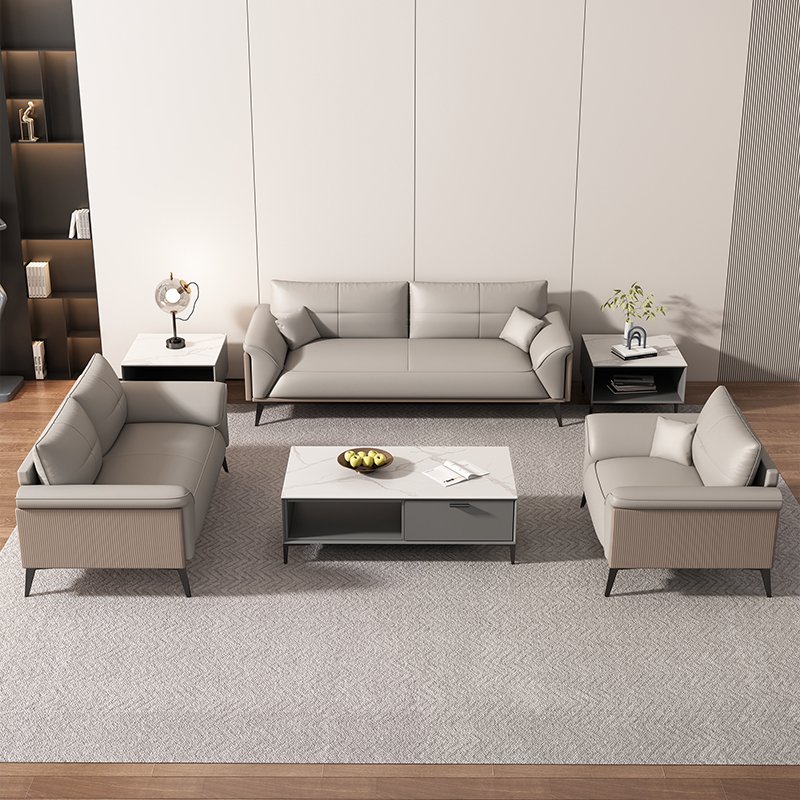 Executive Modern Boss Office Sofa Set Modular Leather Sofa Coffee Table Combination for Business Reception