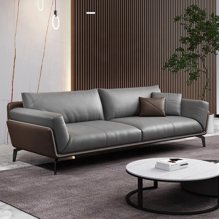 Foshan Factory Modern living room Sofa Pu Leather OEM Customized metal Leg 1+1+3 Apartment Home Office Sofa set