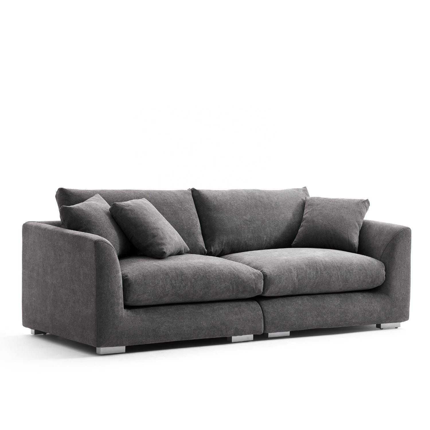 Italian Gray Furniture Minimalist Cloud Soft Lounge Sofa Fabric Modular Office Sectional Sofa
