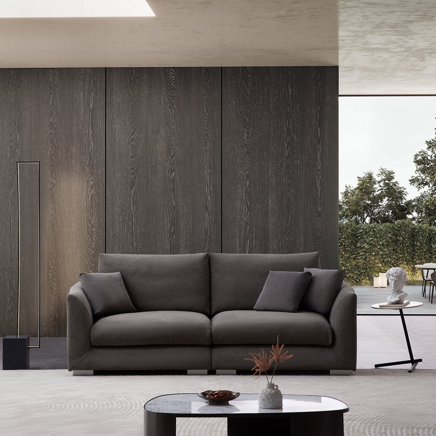 Italian Gray Furniture Minimalist Cloud Soft Lounge Sofa Fabric Modular Office Sectional Sofa