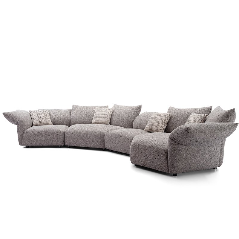 New Design Modern Luxury Home Furniture Set Sectional Stainless Leg Couch Hotel Apartment Upholstered Fabric Sofa
