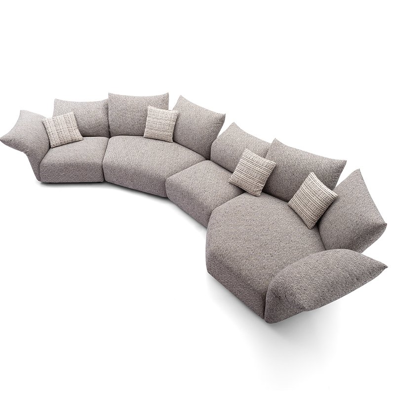 New Design Modern Luxury Home Furniture Set Sectional Stainless Leg Couch Hotel Apartment Upholstered Fabric Sofa