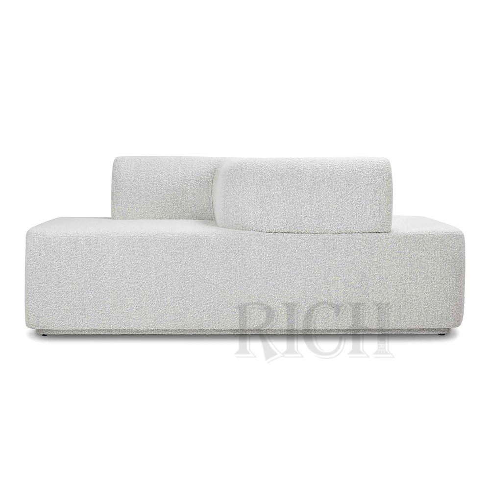 white teddy boucle reception sofa furniture 2 seats leisure office sofa for waiting area modern fabric office sofa