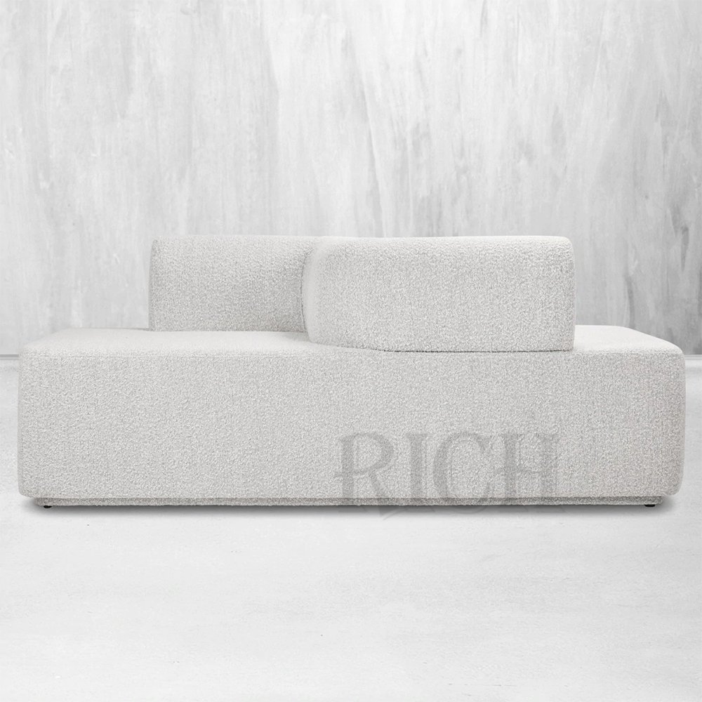 white teddy boucle reception sofa furniture 2 seats leisure office sofa for waiting area modern fabric office sofa