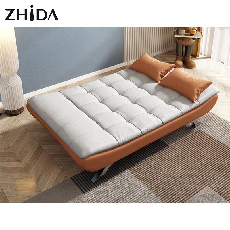 Modern Folding Office Sofa Set Furniture Living Room Sofa Bed Foldable Genuine Leather Sofa Bed